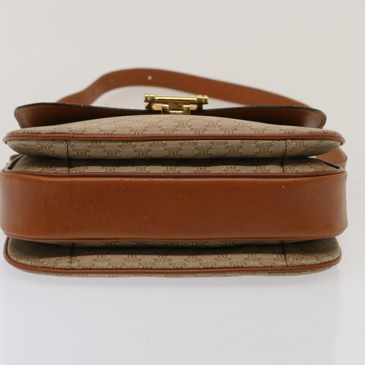 Celine Macadam Canvas Shoulder Bag Beige  73027