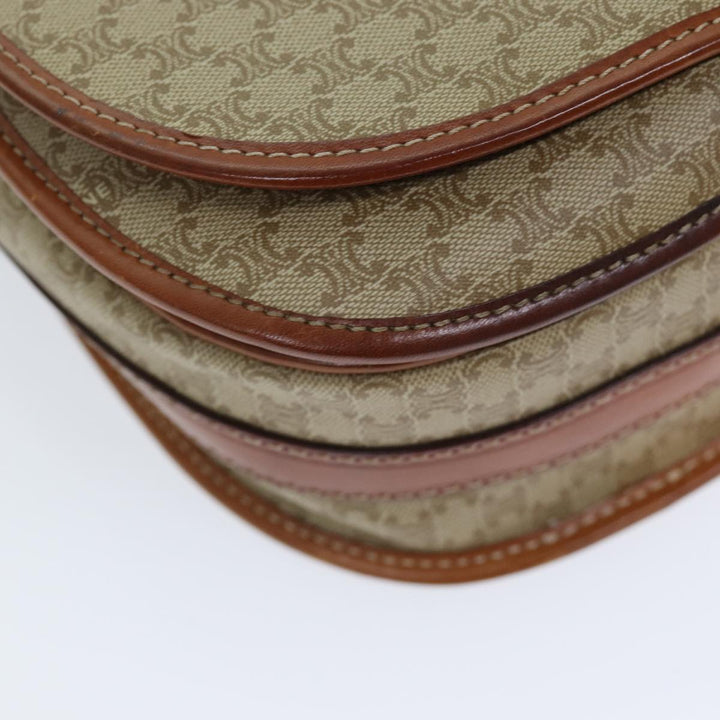 Celine Macadam Canvas Shoulder Bag Beige Auth 73028