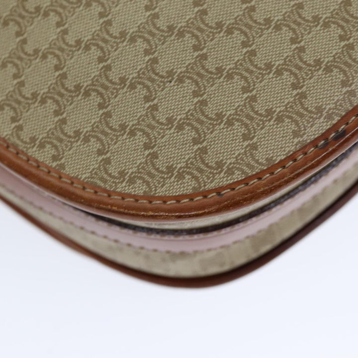 Celine Macadam Canvas Shoulder Bag Beige Auth 73028