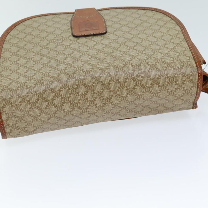 Celine Macadam Canvas Shoulder Bag Beige Auth 73028