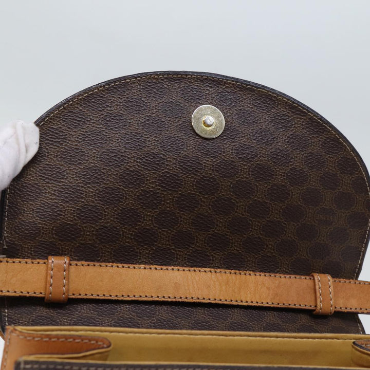 Celine Macadam Canvas Shoulder Bag PVC Brown Auth 73030