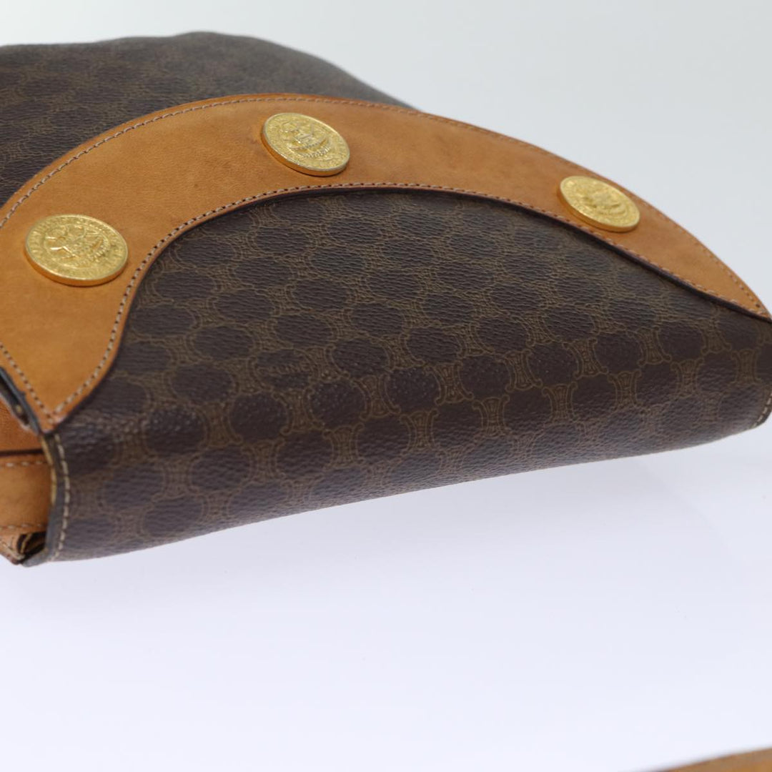 Celine Macadam Canvas Shoulder Bag PVC Brown Auth 73030
