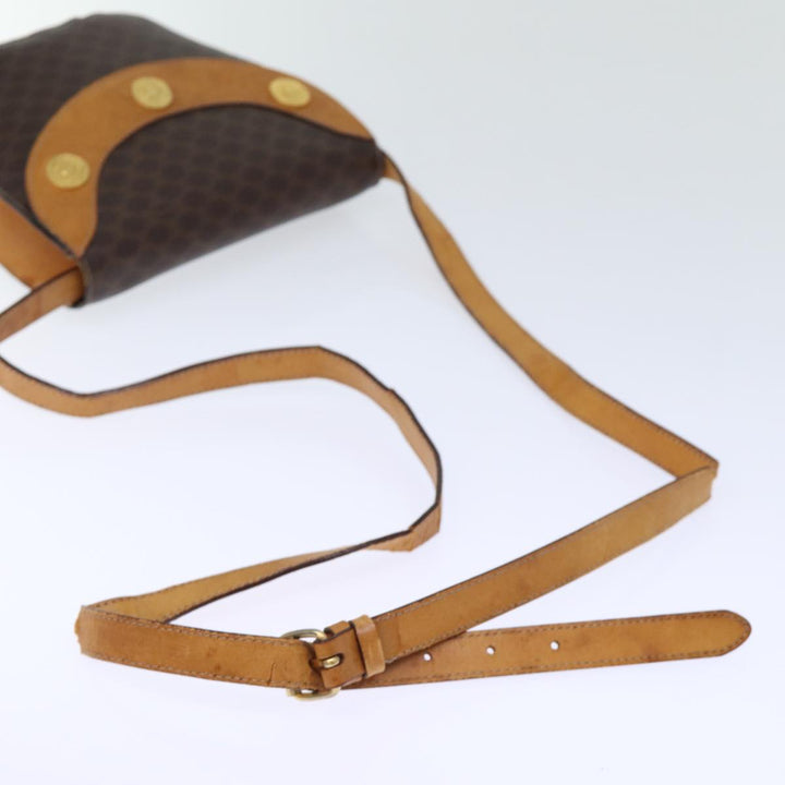 Top Quality Celine Macadam Canvas Shoulder Bag PVC Brown Auth 73030