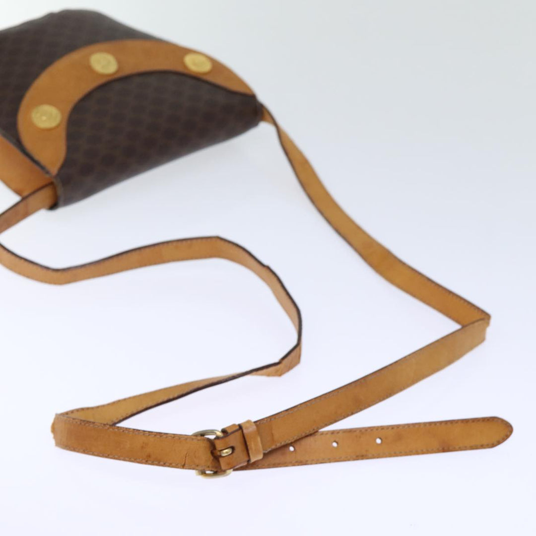 Celine Macadam Canvas Shoulder Bag PVC Brown Auth 73030