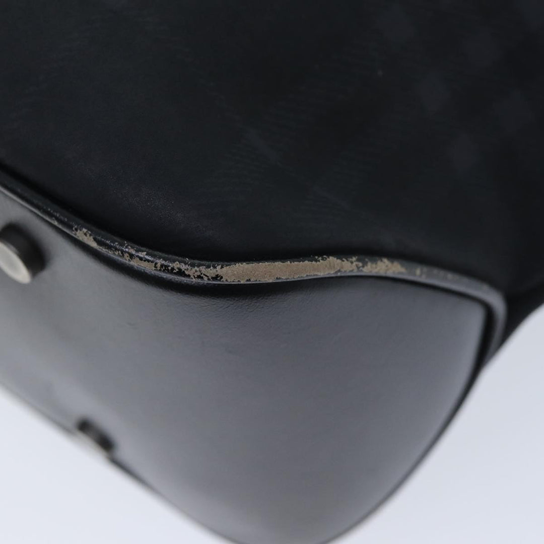 Burberry Nova Check Hand Bag Nylon Black Auth 73147