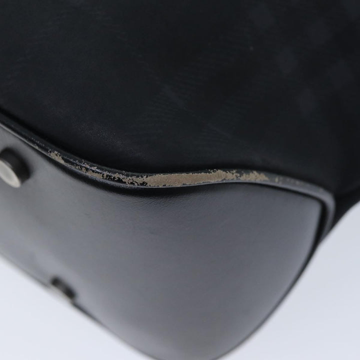 Burberry Nova Check Hand Bag Nylon Black Auth 73147
