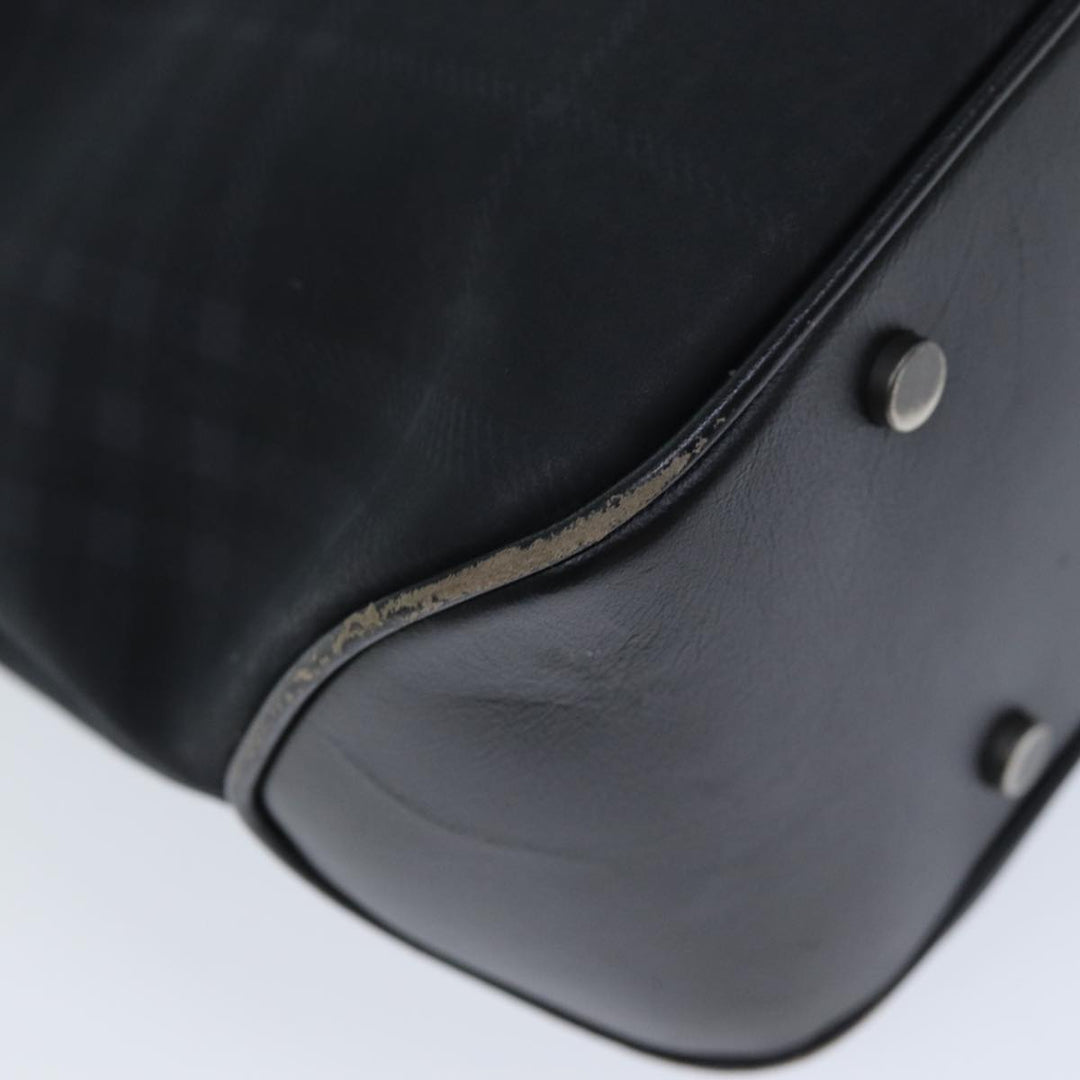 Burberry Nova Check Hand Bag Nylon Black Auth 73147