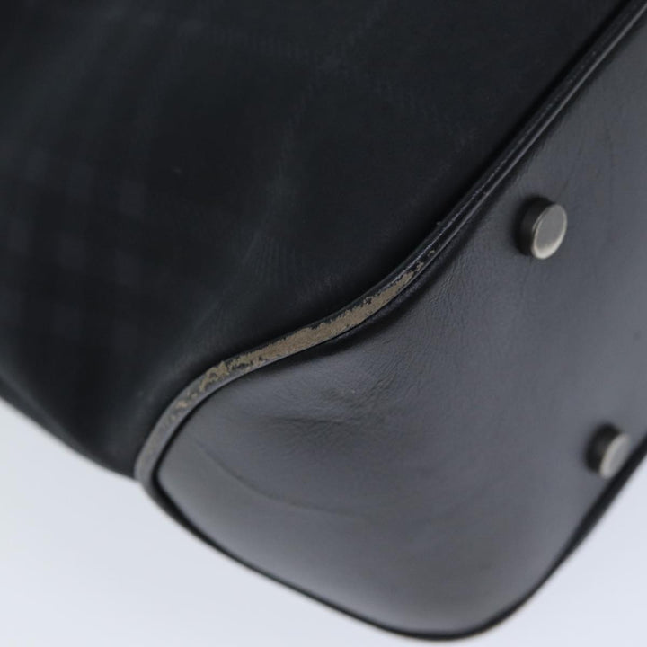 Burberry Nova Check Hand Bag Nylon Black Auth 73147