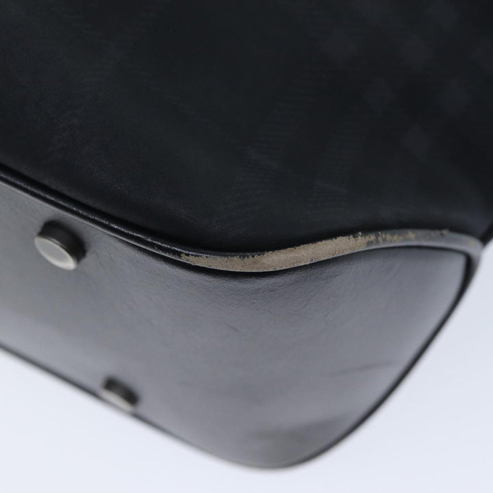 Burberry Nova Check Hand Bag Nylon Black Auth 73147