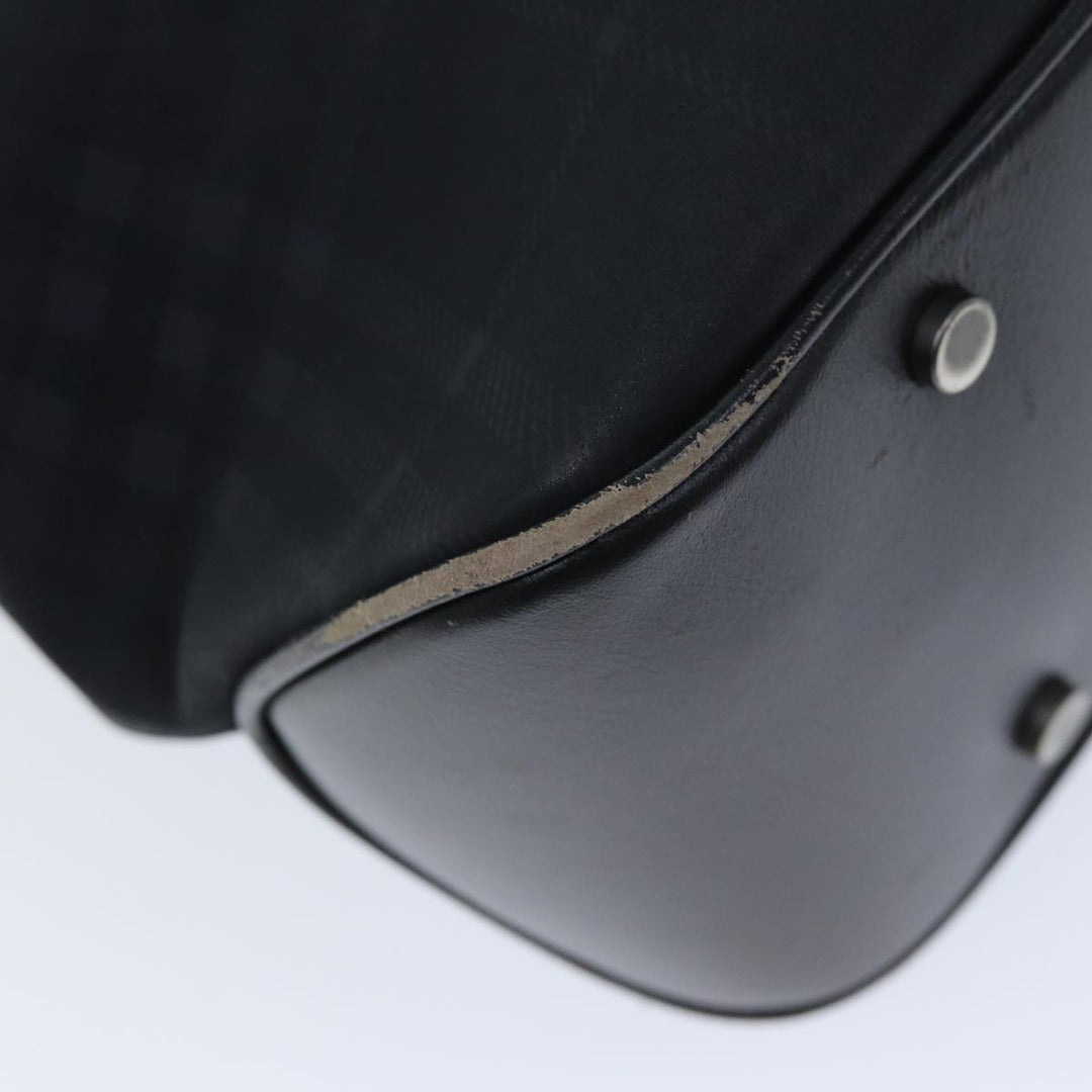 Burberry Nova Check Hand Bag Nylon Black Auth 73147