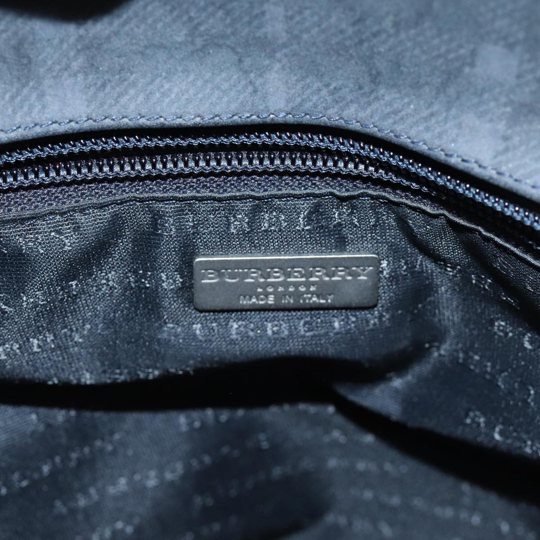 Burberry Nova Check Hand Bag Nylon Black Auth 73147