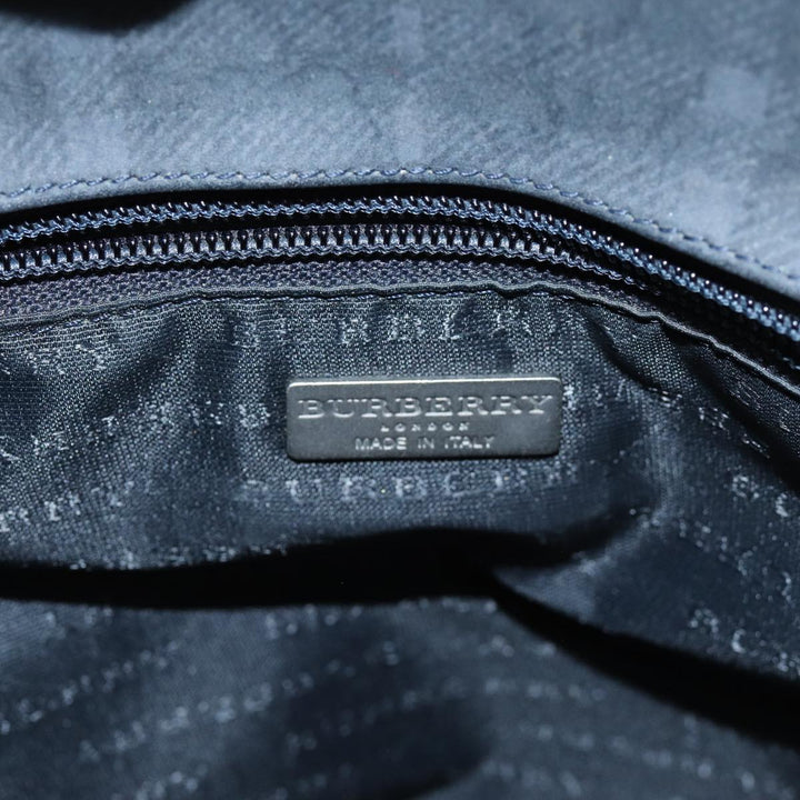Burberry Nova Check Hand Bag Nylon Black Auth 73147