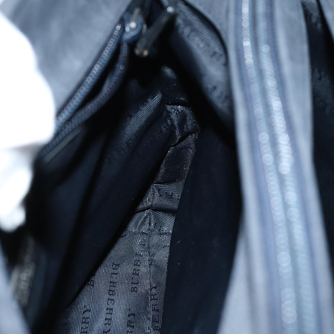 Burberry Nova Check Hand Bag Nylon Black Auth 73147
