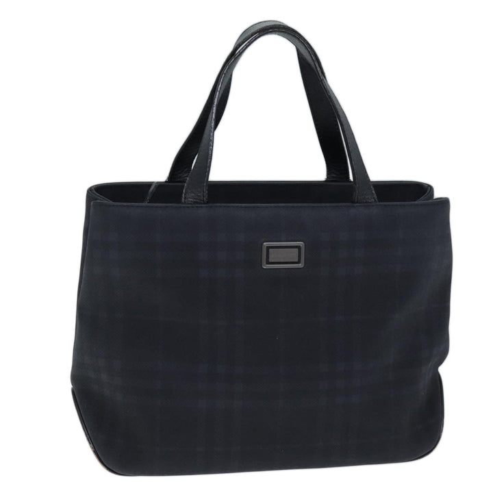Burberry Nova Check Hand Bag Nylon Black Auth 73147