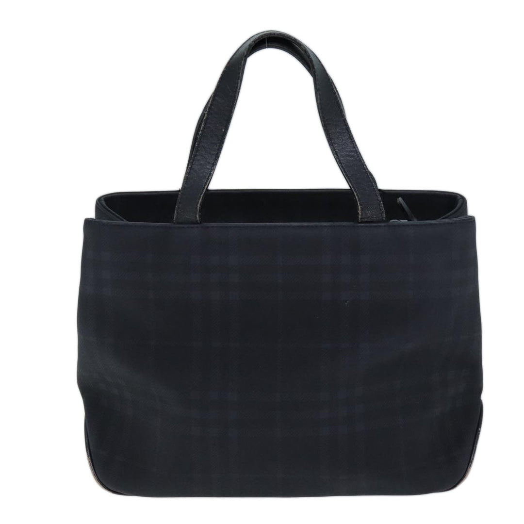 Burberry Nova Check Hand Bag Nylon Black Auth 73147