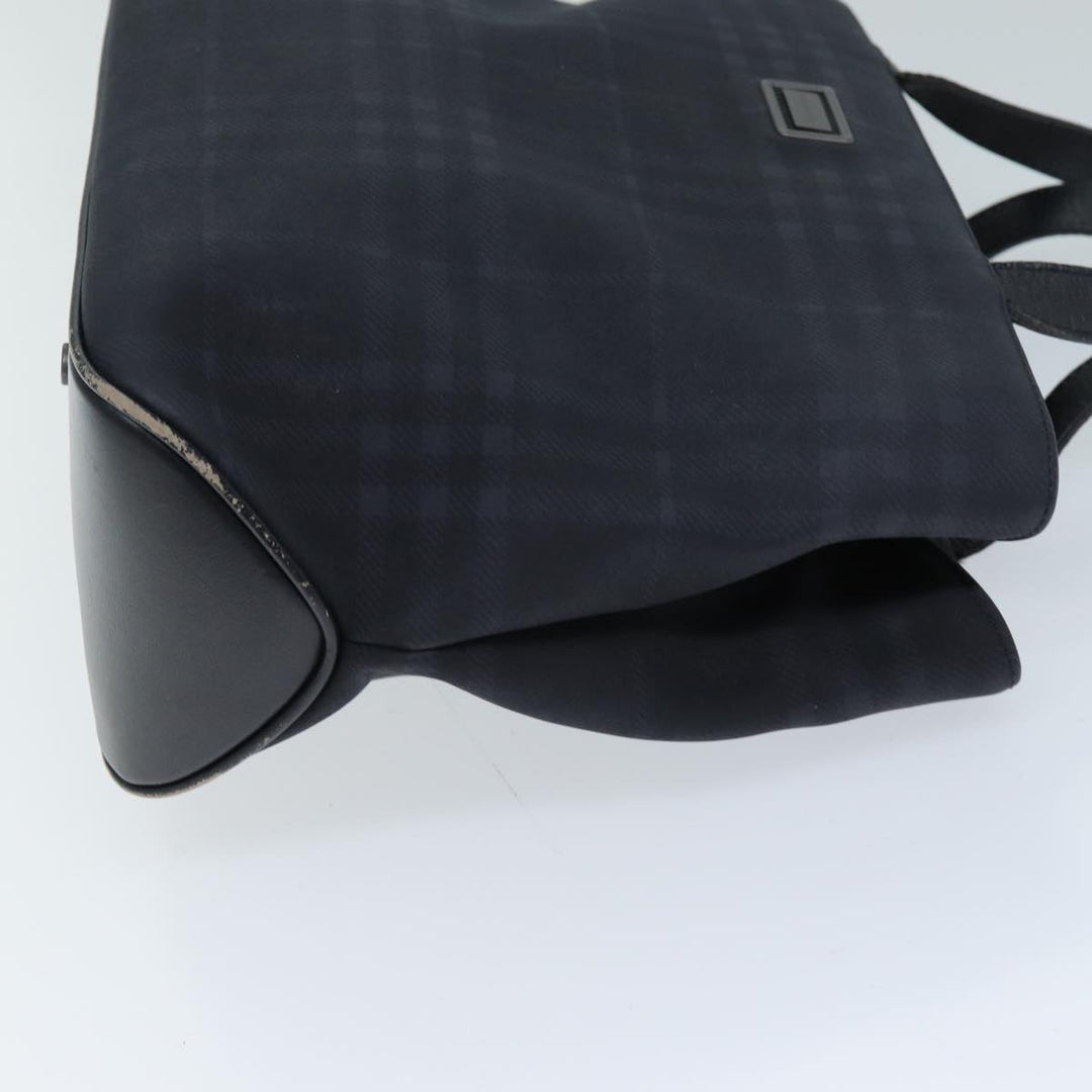 Burberry Nova Check Hand Bag Nylon Black Auth 73147