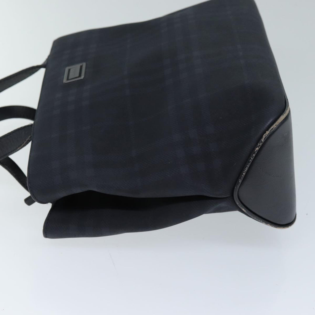 Burberry Nova Check Hand Bag Nylon Black Auth 73147