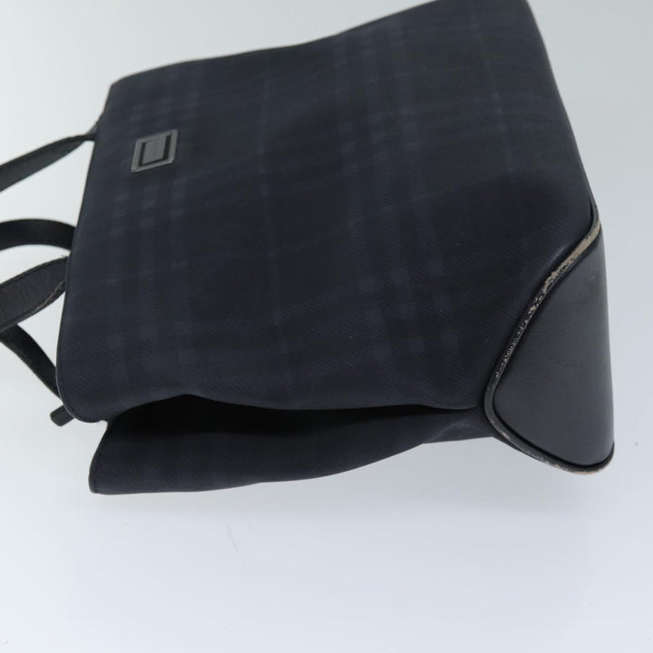 Burberry Nova Check Hand Bag Nylon Black Auth 73147
