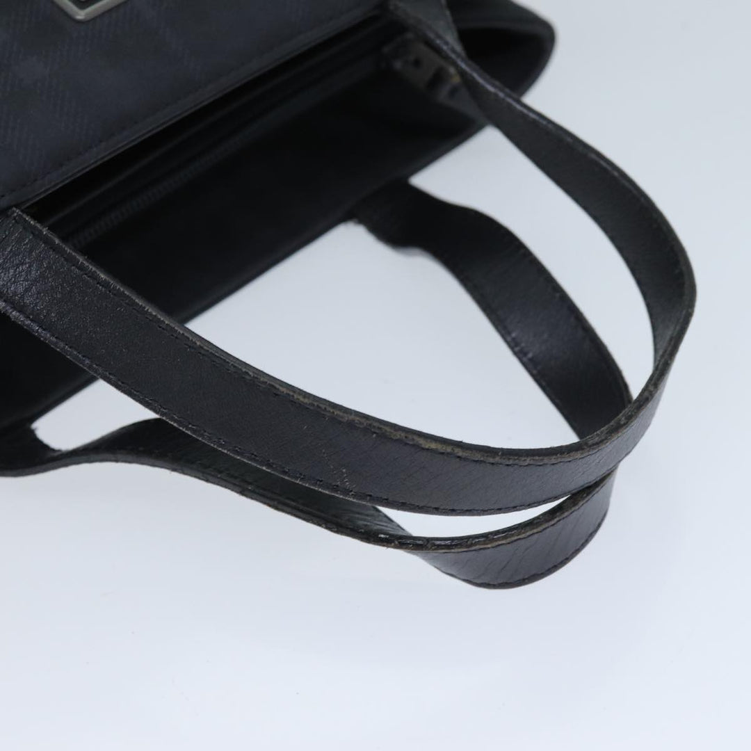 Burberry Nova Check Hand Bag Nylon Black Auth 73147