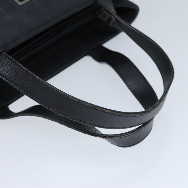 Burberry Nova Check Hand Bag Nylon Black Auth 73147