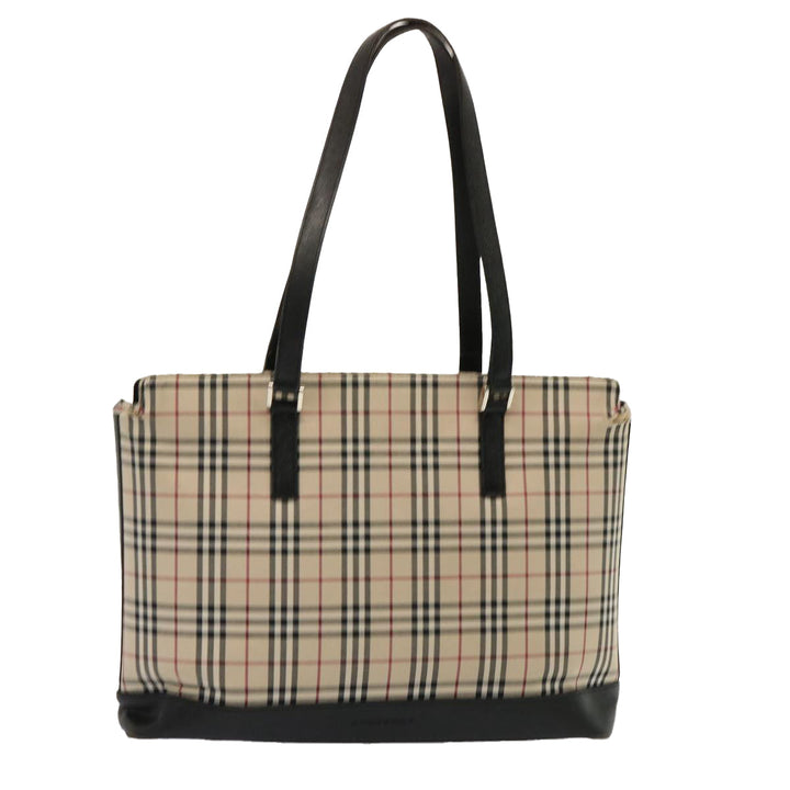 Burberry Nova Check Tote Bag Canvas Beige Auth 73161