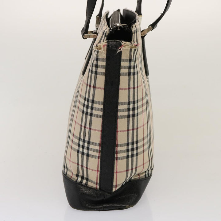 Burberry Nova Check Tote Bag Canvas Beige Auth 73161