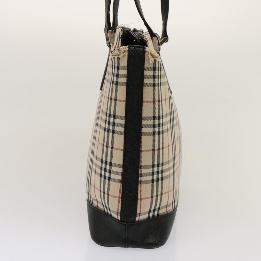 Burberry Nova Check Tote Bag Canvas Beige Auth 73161