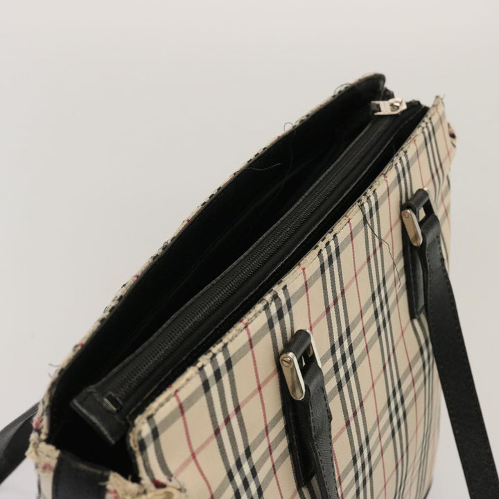 Burberry Nova Check Tote Bag Canvas Beige Auth 73161
