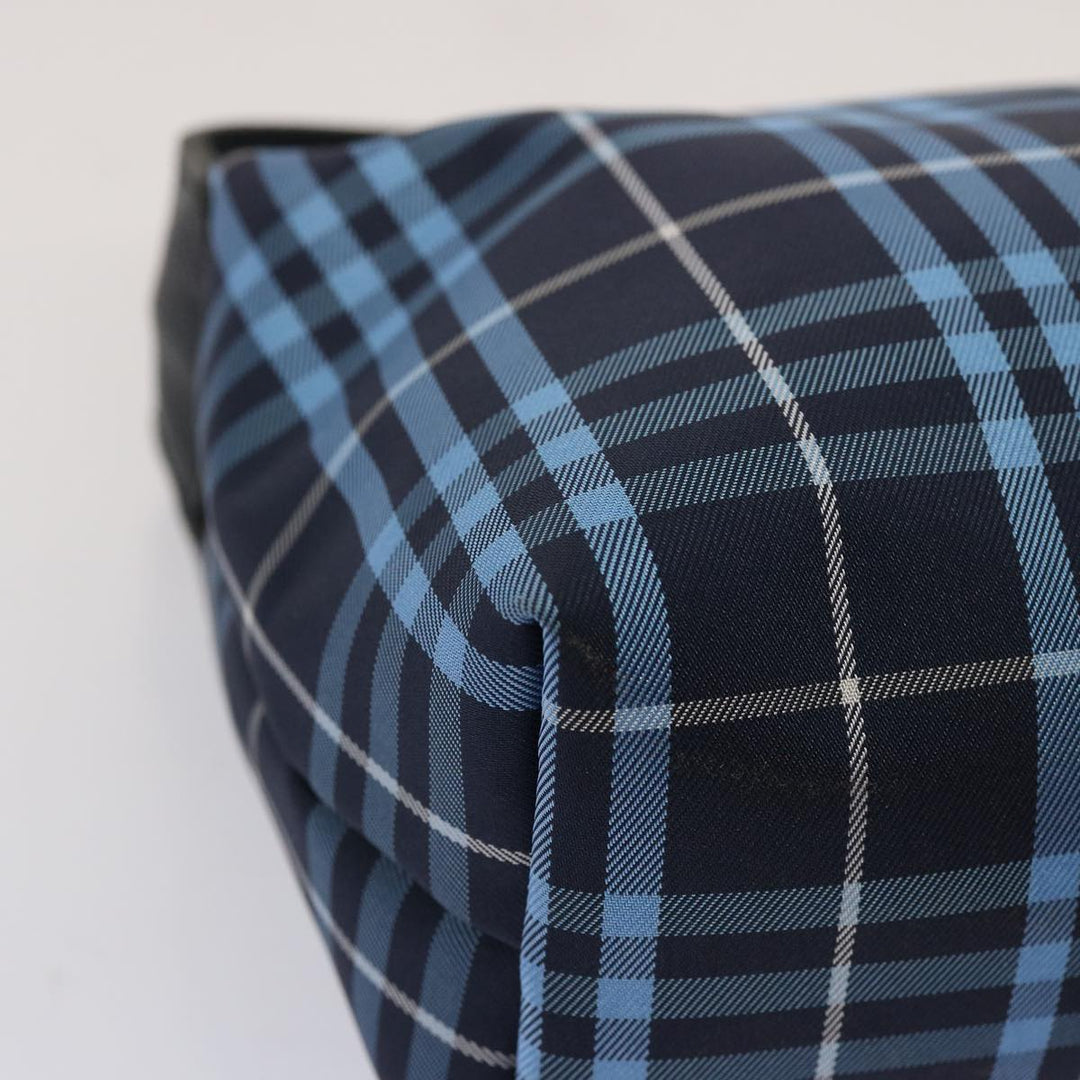 Burberry Nova Check Hand Bag Nylon Blue Auth 73195