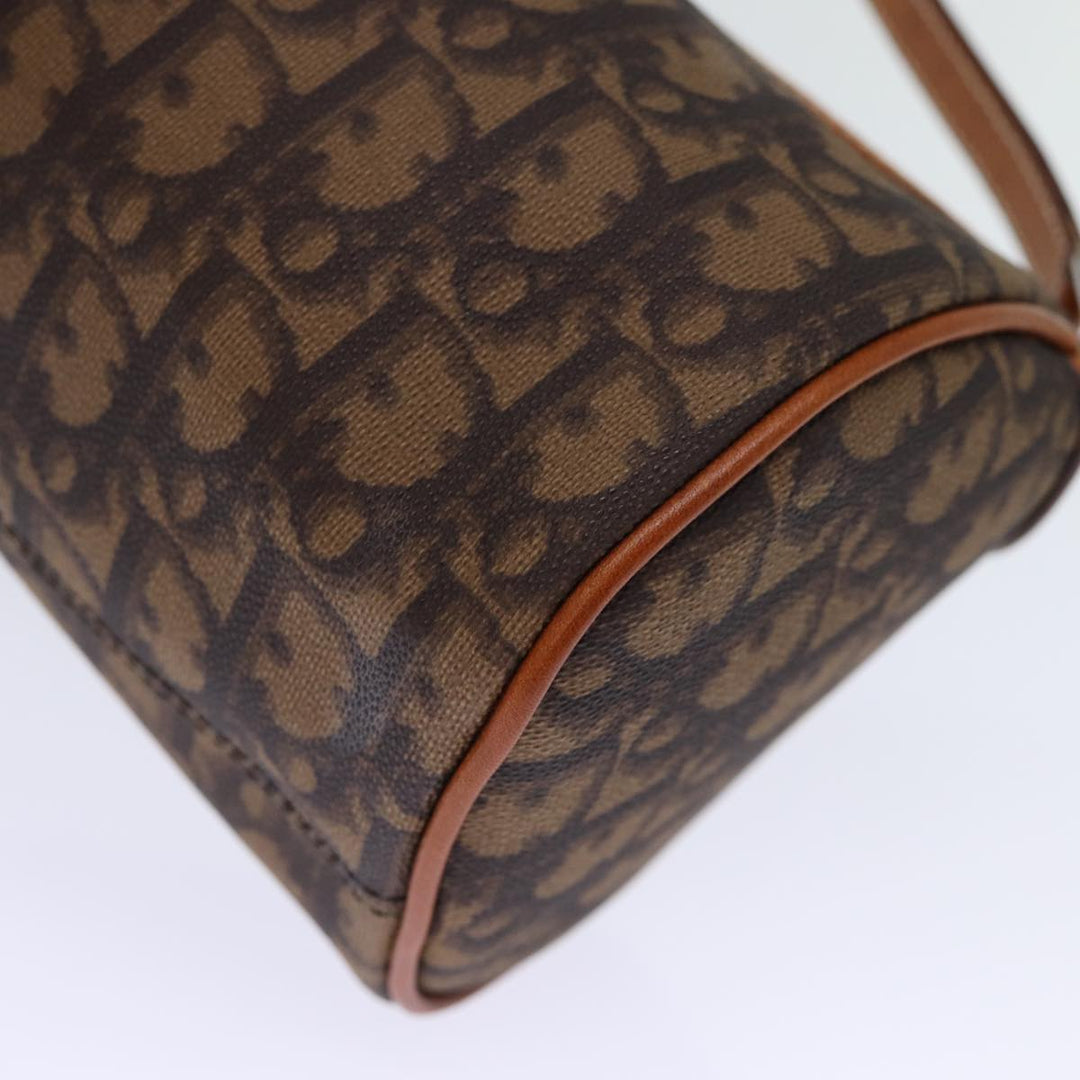 CHRISTIAN Dior Trotter Romantic Hand Bag PVC Brown Auth 73200