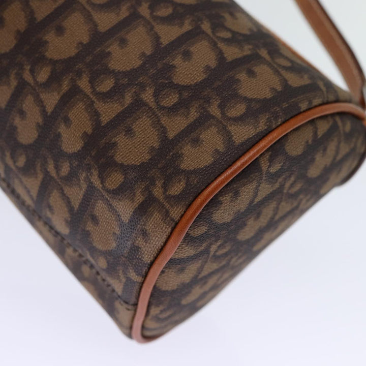 CHRISTIAN Dior Trotter Romantic Hand Bag PVC Brown Auth 73200