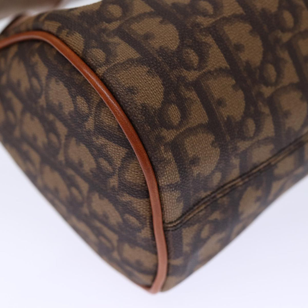CHRISTIAN Dior Trotter Romantic Hand Bag PVC Brown Auth 73200