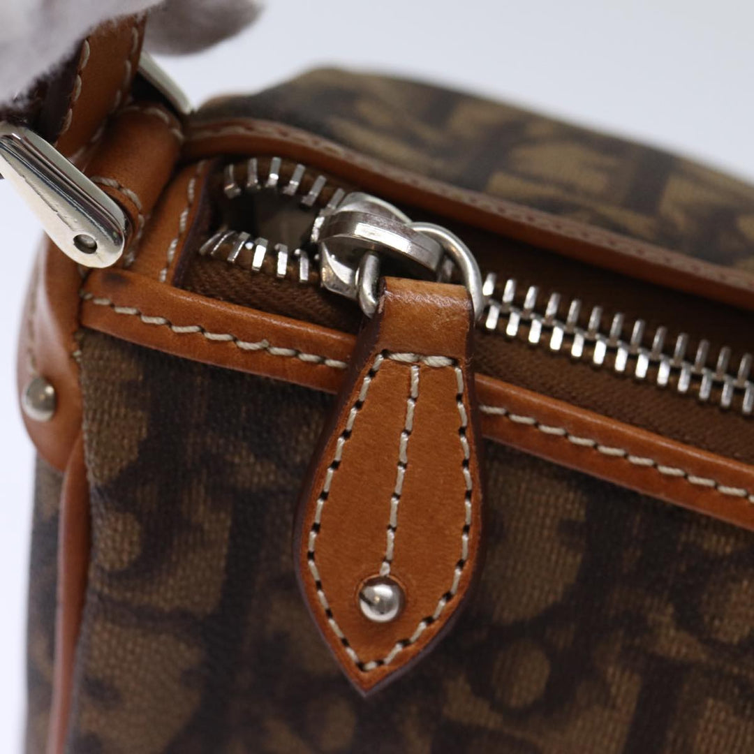 CHRISTIAN Dior Trotter Romantic Hand Bag PVC Brown Auth 73200