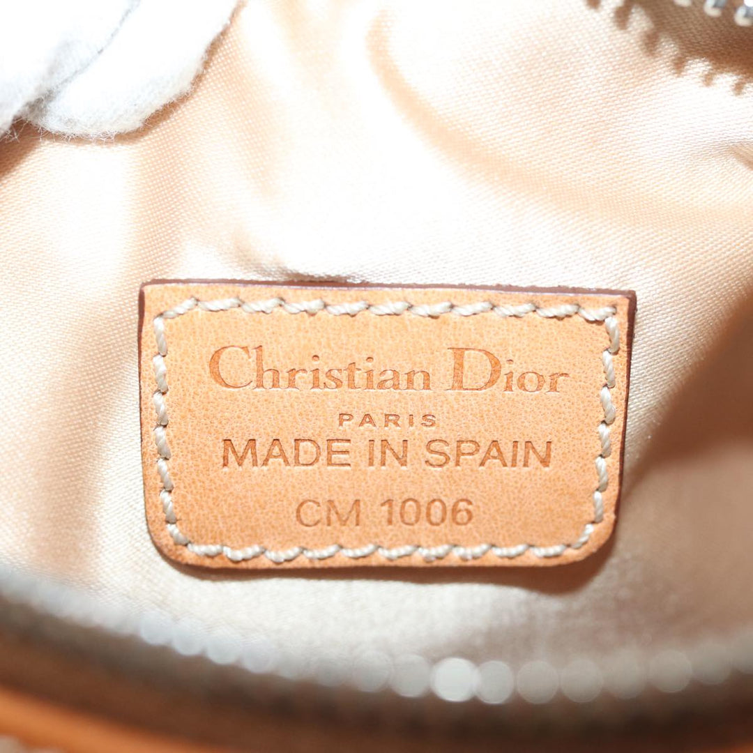 CHRISTIAN Dior Trotter Romantic Hand Bag PVC Brown Auth 73200