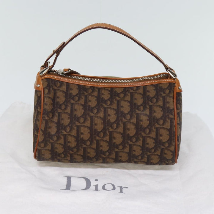 CHRISTIAN Dior Trotter Romantic Hand Bag PVC Brown Auth 73200