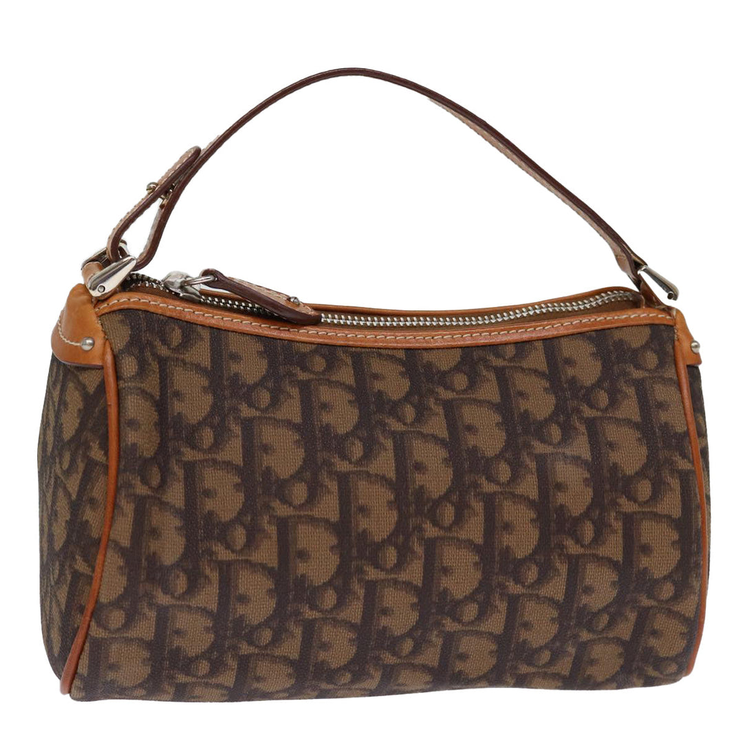 CHRISTIAN Dior Trotter Romantic Hand Bag PVC Brown Auth 73200