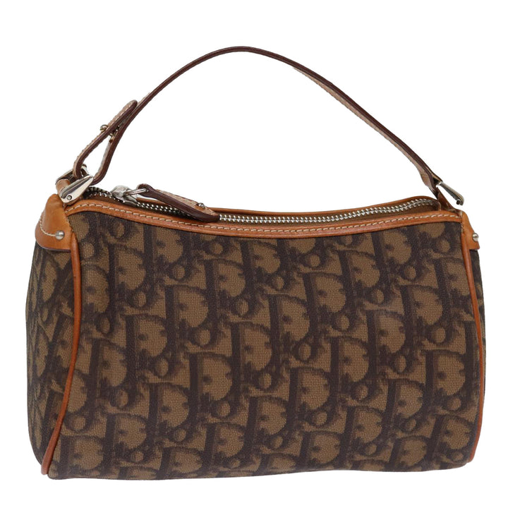 CHRISTIAN Dior Trotter Romantic Hand Bag PVC Brown Auth 73200