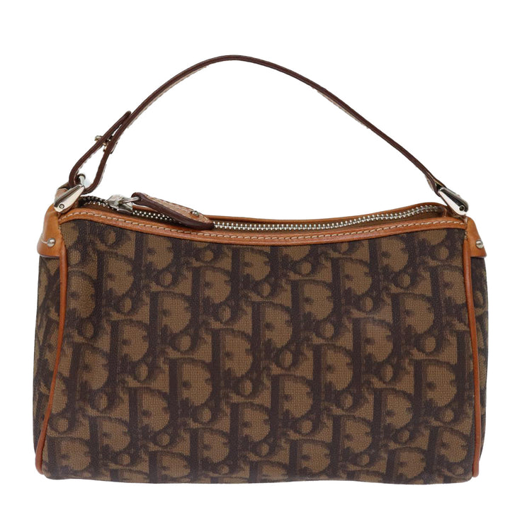 CHRISTIAN Dior Trotter Romantic Hand Bag PVC Brown Auth 73200