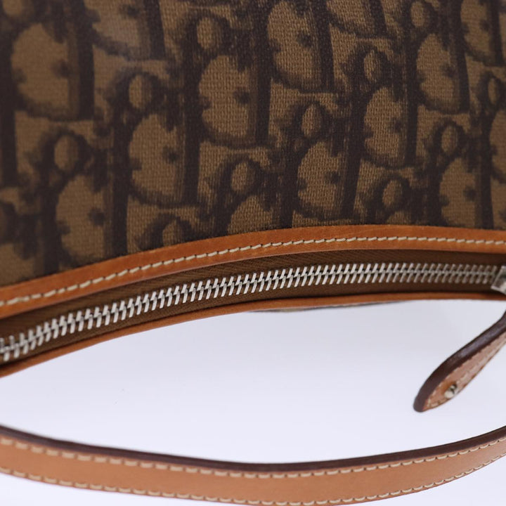 CHRISTIAN Dior Trotter Romantic Hand Bag PVC Brown Auth 73200