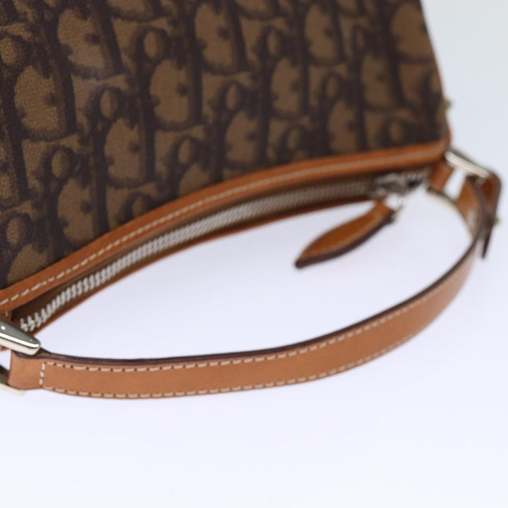 CHRISTIAN Dior Trotter Romantic Hand Bag PVC Brown Auth 73200