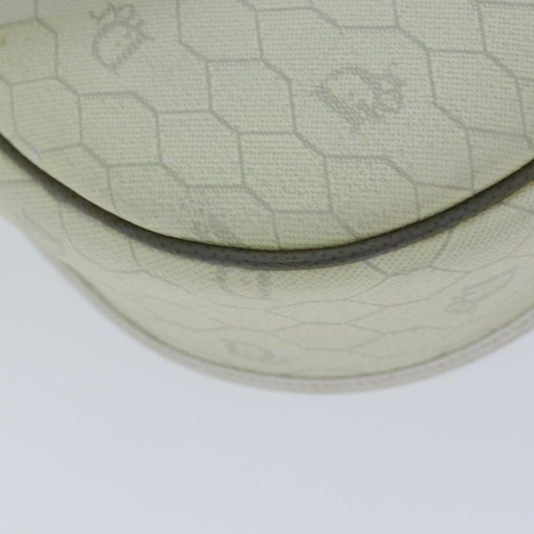 CHRISTIAN Top quality Dior Honeycomb Canvas Shoulder Bag PVC Leather White Auth 73252
