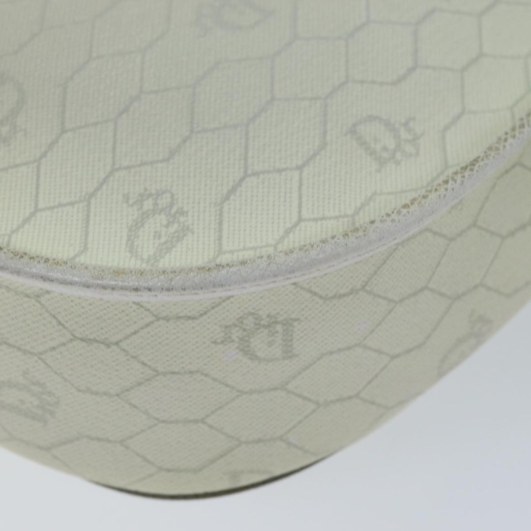 CHRISTIAN Top quality Dior Honeycomb Canvas Shoulder Bag PVC Leather White Auth 73252