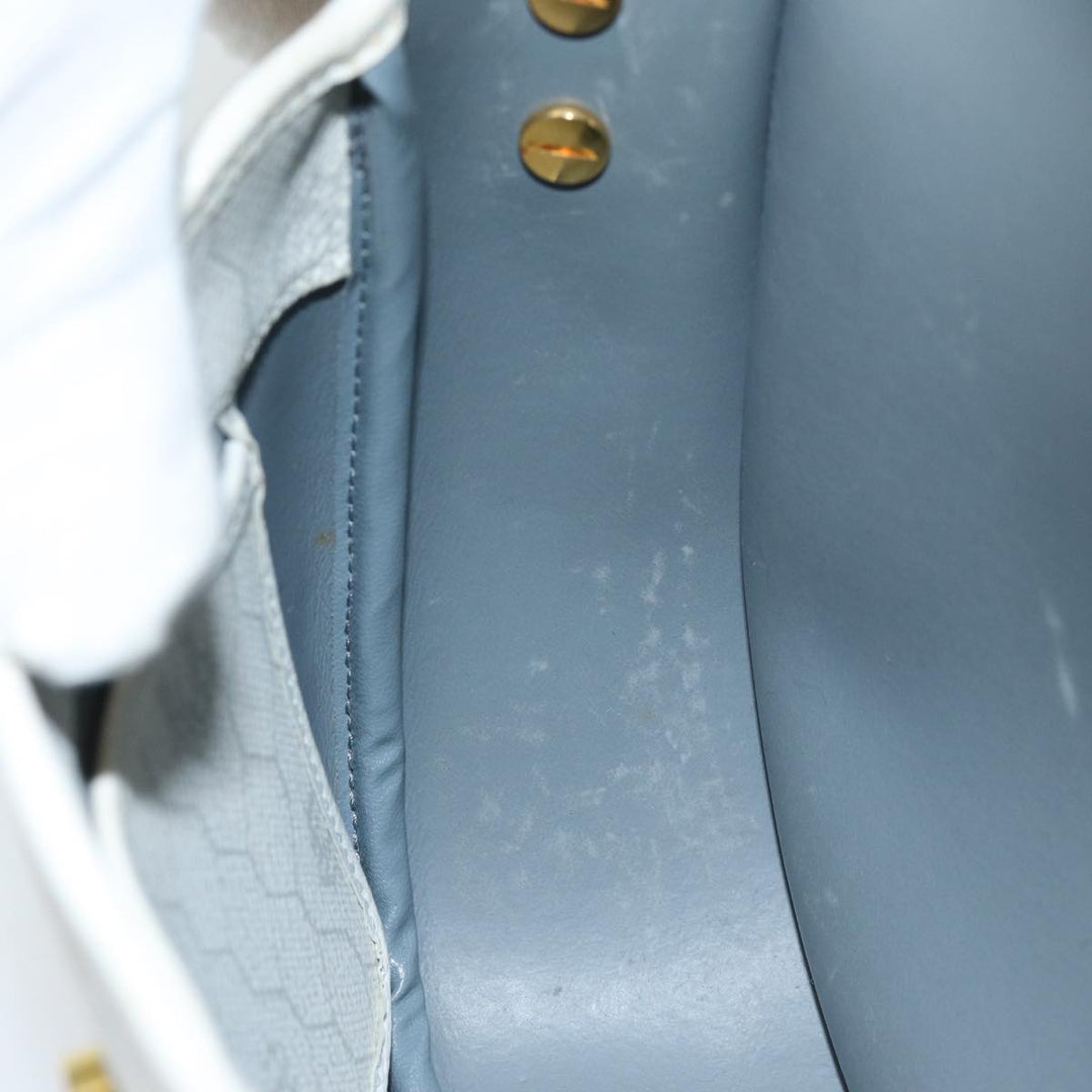CHRISTIAN Top quality Dior Honeycomb Canvas Shoulder Bag PVC Leather White Auth 73252