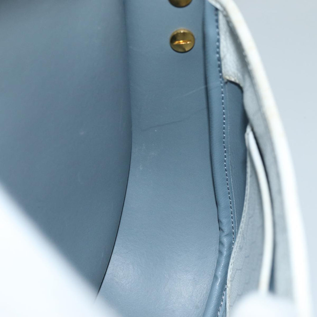 CHRISTIAN Top quality Dior Honeycomb Canvas Shoulder Bag PVC Leather White Auth 73252