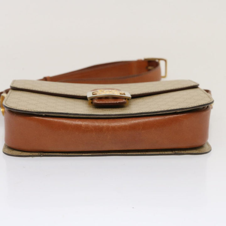 Celine Macadam Canvas Shoulder Bag Beige Auth 73295
