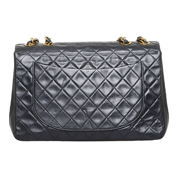 Top Quality Chanel Deca Flap Shoulder Bag Black Lambskin Ladies