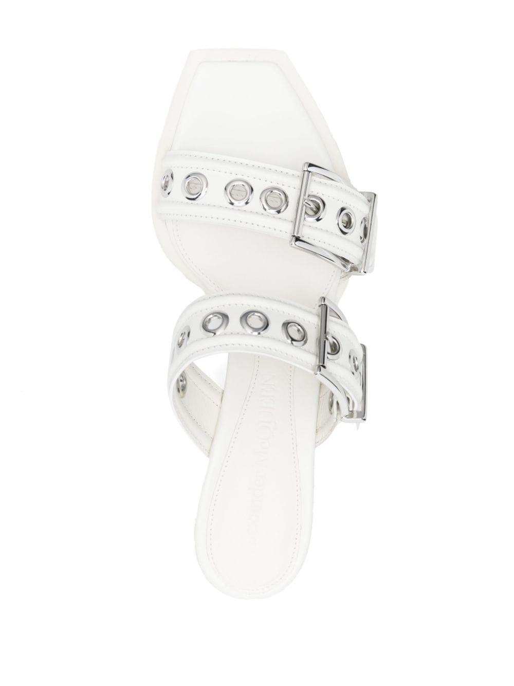 PUNK DOUBLE BUCKLE LEATHER MULES