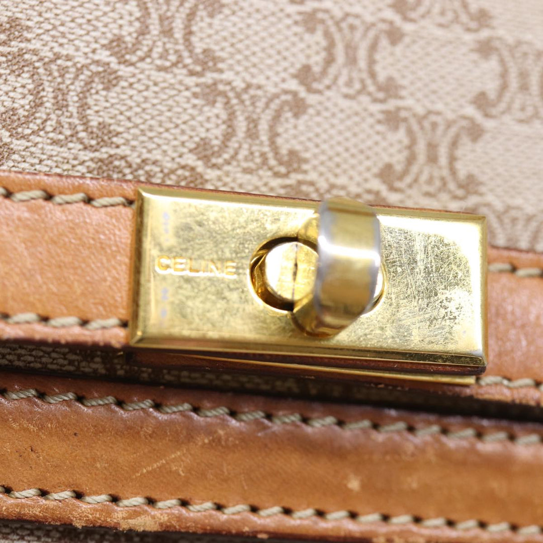Celine Macadam Canvas Hand Bag Beige  73341