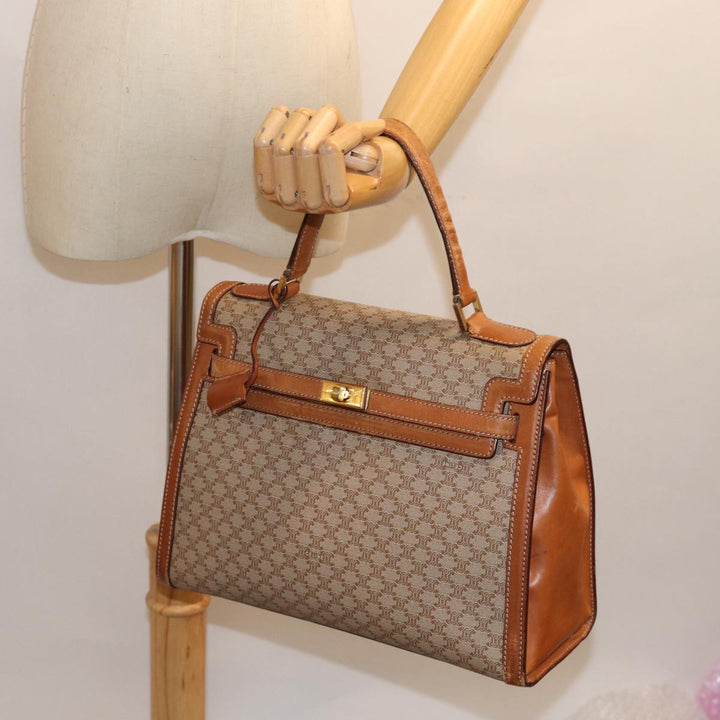 Celine Macadam Canvas Hand Bag Beige  73341