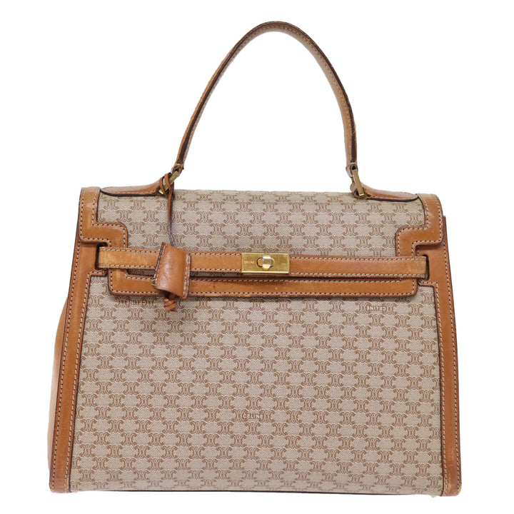 Celine Macadam Canvas Hand Bag Beige  73341